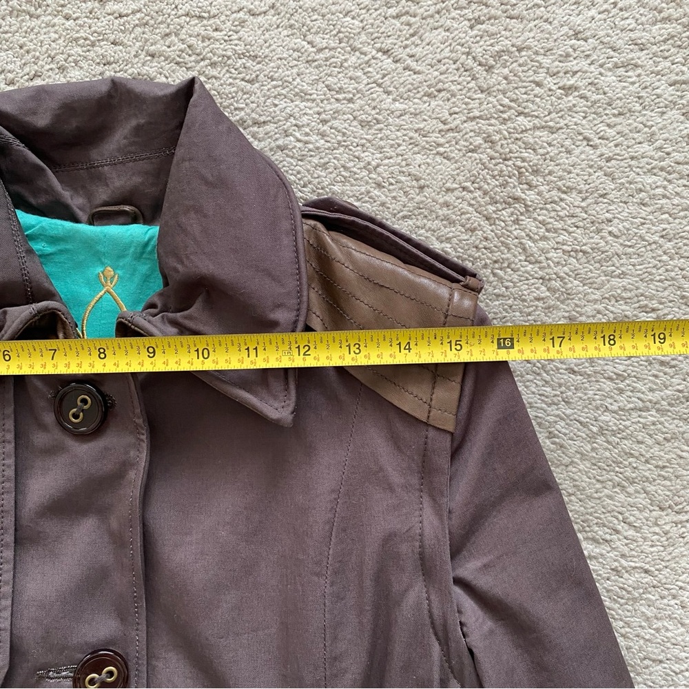 Mackage Brown Canvas & Leather Convertible Trench Coat / Vest - Picture 9 of 15
